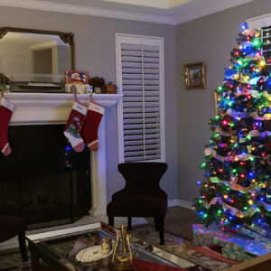 Christmas Tree in Living Room. Christmas Reflection 2020