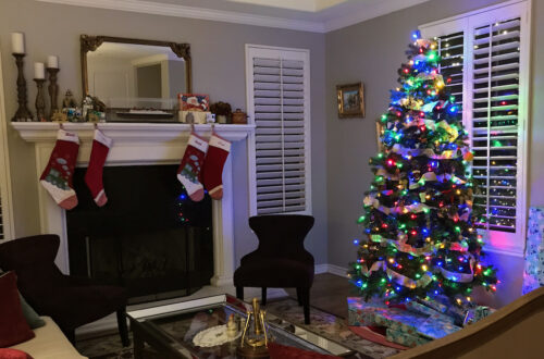 Christmas Tree in Living Room. Christmas Reflection 2020