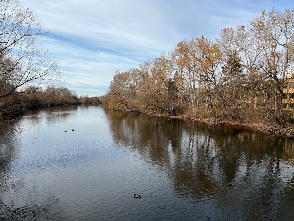 Photo of Boise River in the winter. Words of Intention for the New Year