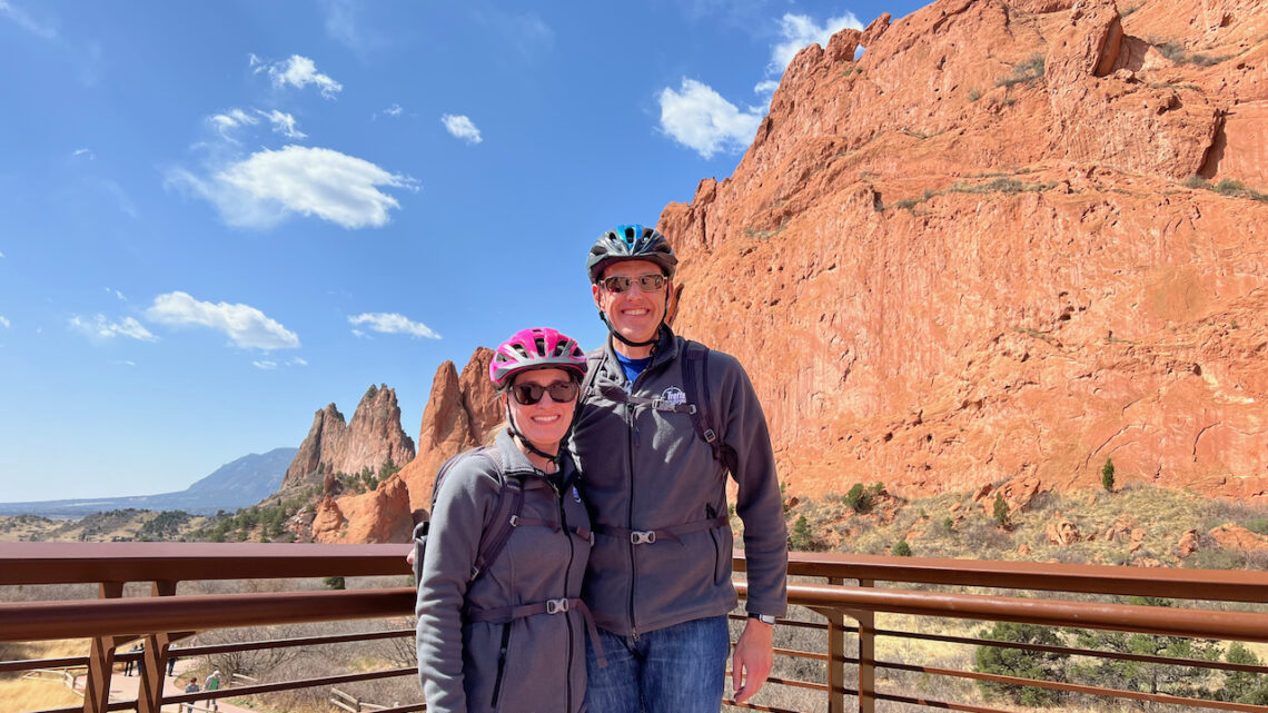 Photo of author and husband in Garden of the Gods. Recovery is a process, not an event
