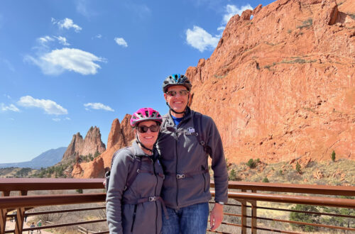 Photo of author and husband in Garden of the Gods. Recovery is a process, not an event