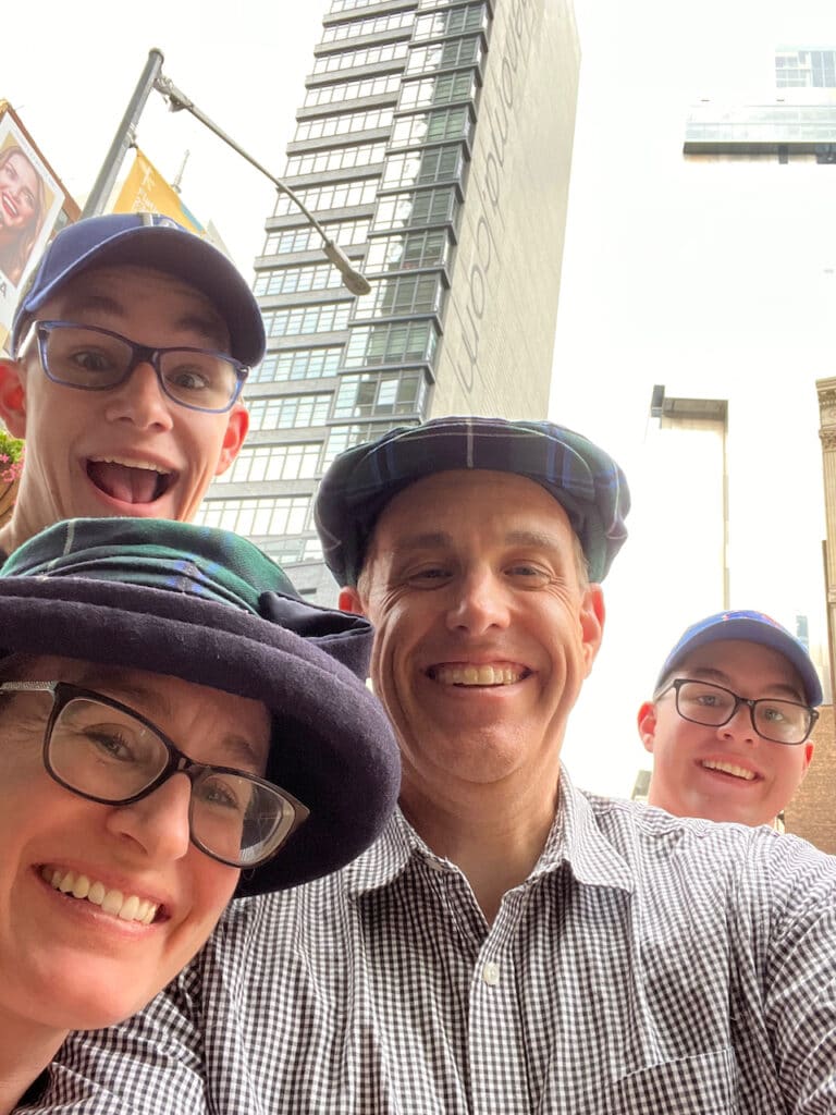 Selfie of author and family in New York City. 