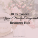 Pink background with flowers and a coffee cup. Text reads DCIS toolkit your newly diagnosed resource hub