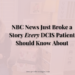 Jennifer Douglas reviewing paperwork at her desk in a home office, with the text overlay: 'NBC News Just Broke a Story Every DCIS Patient Should Know About.