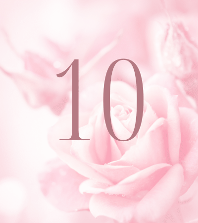 Pink rose background with number 10
